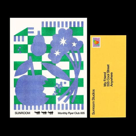 sunroom (@hellosunroom) • Instagram photos and videos Risograph Design, Risograph Poster, New Flyer, Riso Print, Risograph Print, I Cool, Heads Up, Color Theory, Card Design