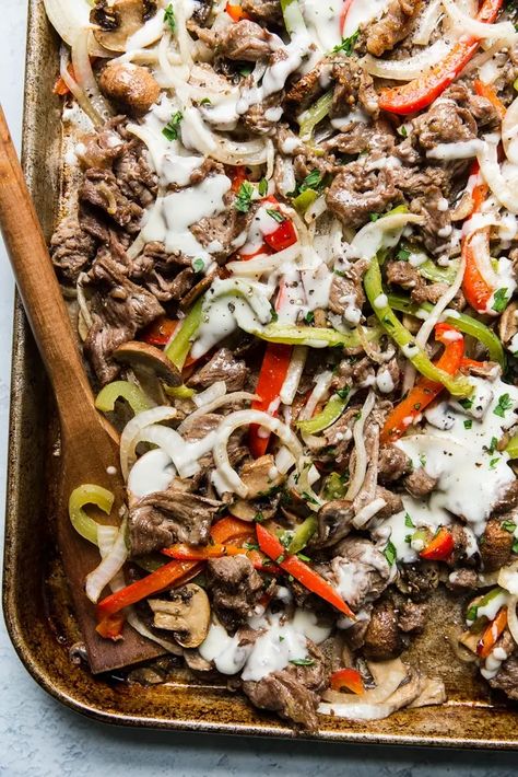 Leftover Steak Recipes, Steak Peppers, Winning Recipes, Cheesesteak Recipe, Leftover Steak, The Modern Proper, Modern Proper, Sheet Pan Suppers, Sheet Pan Dinners Recipes