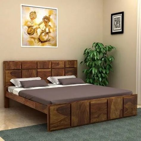 King Size Tirana Solid Sheesham Wood Bed, Without Storage at Rs 22000 in Jodhpur Low Height Bed Design, Sofa Come Bed Furniture, Bedroom Cot, Motocross Bedroom, Low Height Bed, Solid Wood Bed Design, Wall Design Living Room, Trendy Bedroom Design, Cot Design