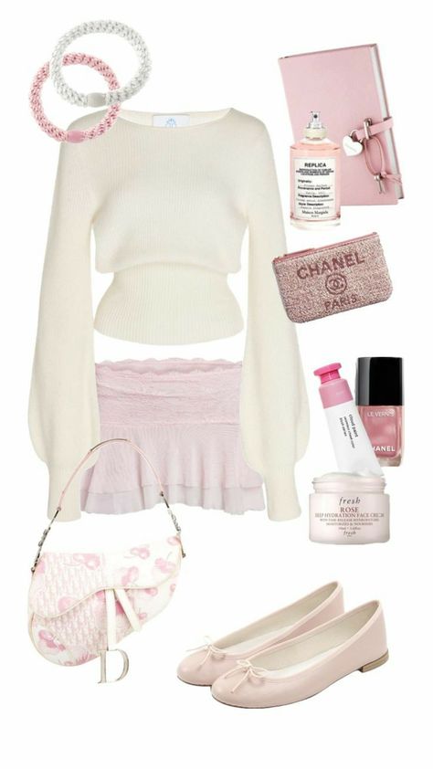 Cocette Aesthetic, Cocette Aesthetic Outfits, Cute Outfits Girly, Danish Pastel Outfits, Love Pink Clothes, 2000 Outfits, Outfits Coquette, Coquette Outfits, Outfit Inspo Casual