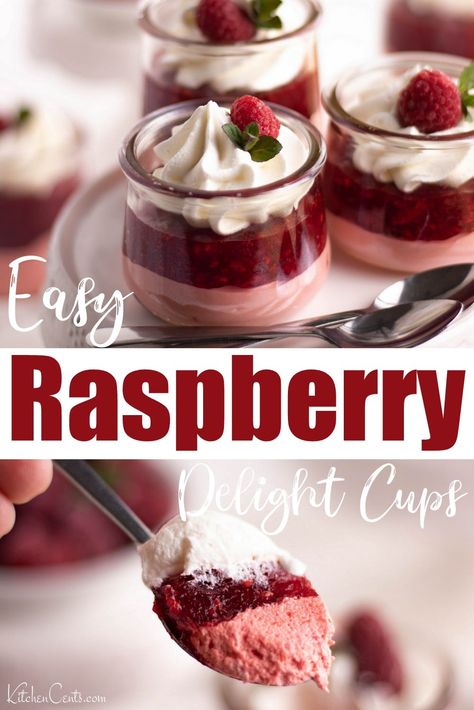 Raspberry Delight Cups: so easy and ONLY 3 ingredients | Kitchen Cents