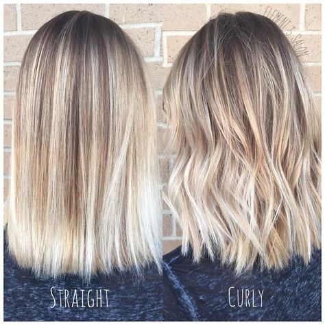 bright blonde balayage styled straight and curly Light Blonde Balayage, Balayage Straight, Balayage Straight Hair, Blond Balayage, Simple Hairstyles, Ombré Hair, Bright Blonde, Balayage Hair Blonde, Colour Ideas