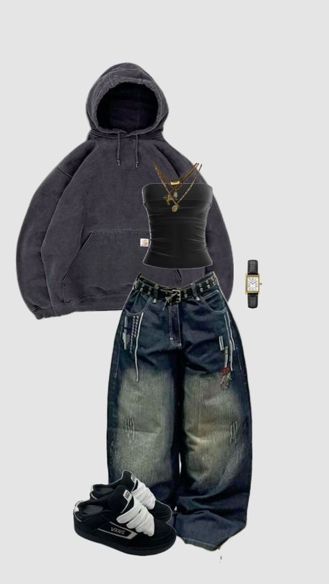 Outfit Ideas Baggy, Baggy Jeans Outfits, Clothes Coquette, Looks Hip Hop, Street Style Outfits Casual, Outfits Stylish, Fasion Outfits, Outfit Inspo Casual, Swaggy Outfits