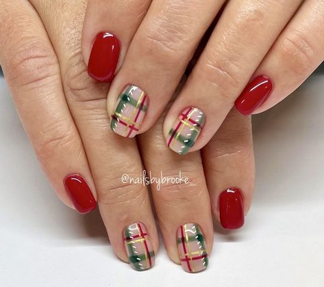 Red Christmas Nail Designs, Red Christmas Nail, Plaid Nail Designs, Plaid Nail Art, Red Christmas Nails, Red Acrylic Nails, Plaid Nails, Red Nail Designs, Nails Only