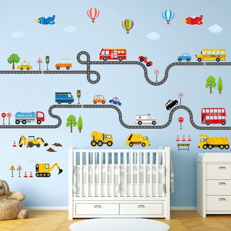 Boys Playroom, Toddler Boys Room, Kids Study, Toddler Bedrooms, Wall Stickers Kids, Partition Wall, Toddler Room, Decorate Your Room, Nursery Wall Decor