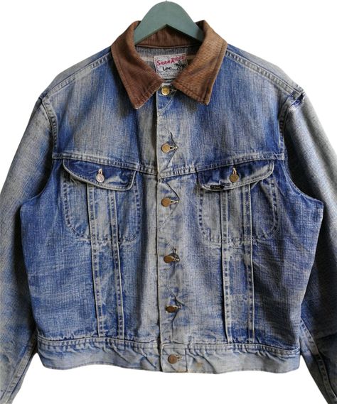 Lee Vintage LEE Storm Rider Distressed Denim Jacket Size S-M | Grailed Men's Outerwear, Distressed Denim Jacket, Mens Outerwear, Distressed Denim, Denim Button Up, Button Up Shirts, Denim Jacket