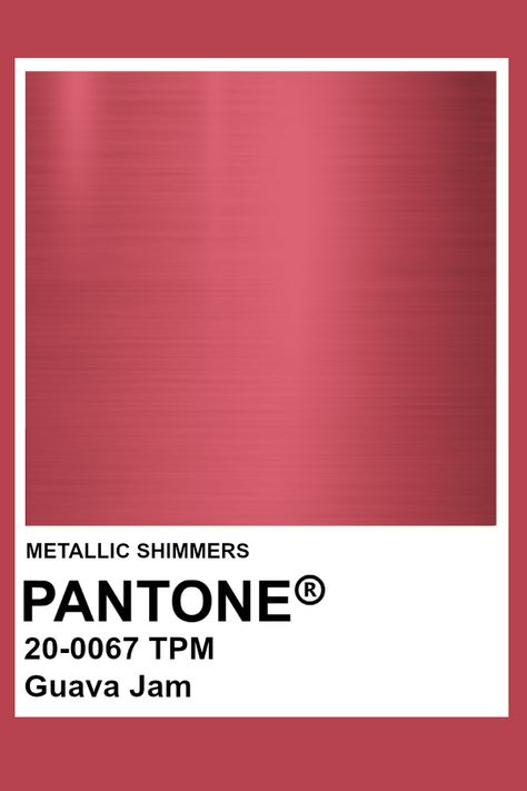 Metallic Pantone, Work Mood, Pantone Red, Guava Jam, Pantone Colours, Pantone 2020, Pantone Colour Palettes, Color Chip, Fruit Punch