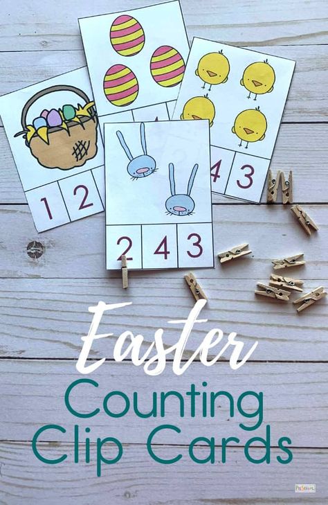 Easter Math Activities, Easter Egg Activities, Easter Activities For Preschool, Preschool Easter, Counting Activities Preschool, Counting Clip Cards, Easter Worksheets, Easter Math, Easter Preschool