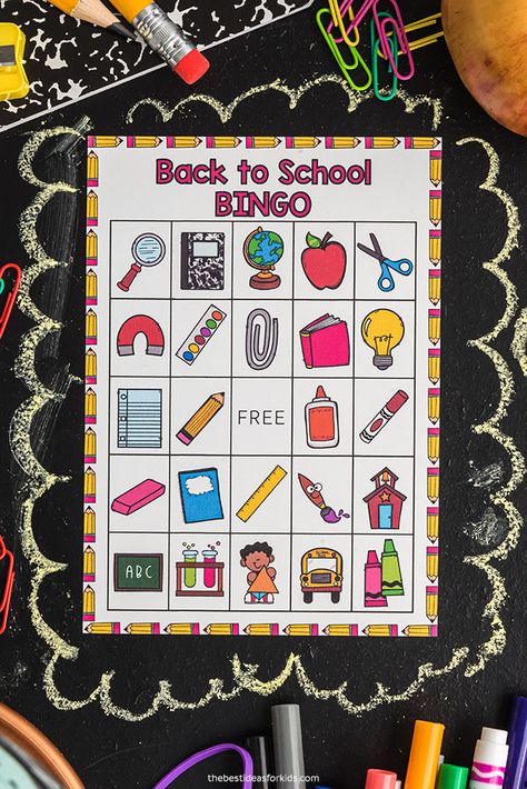 First Day Of School Bingo, Kindergarten Bingo Free Printable, All About Me Bingo, Back To School Games Preschool, Free Bingo Printables, Back To School Bingo Free Printable, Back To School Games For Kids, September Bingo, Bingo For Kids Free Printable