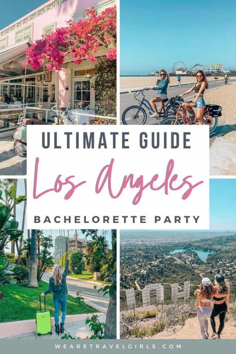 LOS ANGELES BACHELORETTE PARTY ULTIMATE GUIDE Los Angeles Bachelorette, Bachelorette Party Trip Ideas, Bachelorette Party Places, Funny Bachelorette Games, Hollywood Sign Hike, Fun Bachelorette Party Games, Trendy Bachelorette Party, Bachelorette Party Unique, Bachelorette Party Destinations