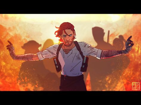 Caleb's wall of fire. I need more red headed leads. Critical Role Campaign 2, Critical Role Characters, Critical Role Fan Art, Wow Art, Poses References, Critical Role, Dnd Characters, Character Concept, Drawing Inspiration