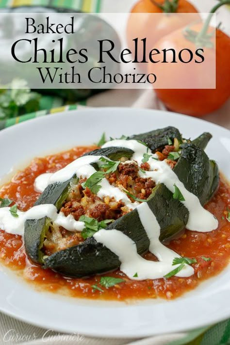 Stuffed Chile Relleno Recipe, Chili Relleno Tacos, Chili Rellenos Authentic, Stuffed Chile Relleno, Dairy Free Chile Relleno, Baked Chile Relleno, Baked Chili Relleno Recipe, Baked Chili Relleno, Stuffed Plobanos Peppers Recipes