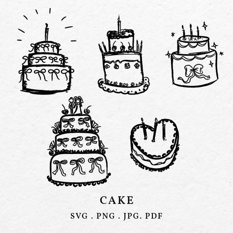 Wedding Cake Sketch, Wedding Cake Doodle, Hand Illustrated Wedding Invitations, Cake Sketch Drawings, Hand Drawn Invitations, Cake Graphic Design, Tattoo Whimsical, Wedding Cake Drawing, Hand Drawn Birthday Cards