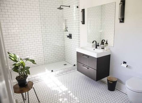 Hit refresh in your bathroom. Lantai Vinil, Laminate Flooring Bathroom, Shower Dimensions, Flooring Bathroom, Clean Shower Doors, Long Boards, Vinyl Rug, Bathroom Smells, Vinyl Floor Mat