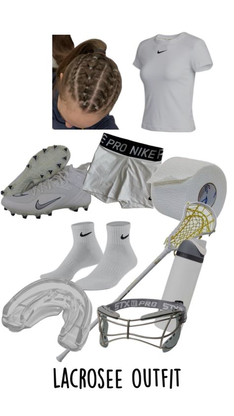 Outfit idea Lax Outfits, Lacrosse Hairstyles, Lacrosse Outfits, Track Outfits, Practice Outfits, Lacrosse, Outfit Idea, School Outfits, Sport Outfits