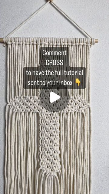 Macrame Cross Tutorial, Macrame Cross Wall Hanging, Macrame Wall Hanging Diy Pattern, Cross Macrame, Macrame Cross, Cross Wall Hanging, Macrame Tutorials, Macrame Home Decor, Macrame Wall Hanging Diy