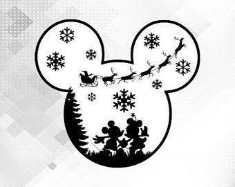 Silhouettes Disney, Mickey Svg, Disney Christmas Shirts, Disney Silhouettes, Christmas Mickey, Santa Svg, Mickey Mouse Head, Mickey Christmas, Diy Cricut