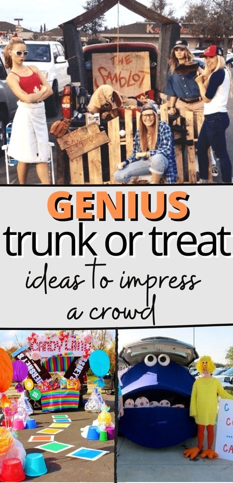 These easy trunk or treat ideas for cars are unique and fun! Have the best SUV or car at the event with these great Halloween trunk or treat themes. #trunkortreat #halloween #trunktheme #trunkortreatideas #trickortreat Et Trunk Or Treat, It Trunk Or Treat Ideas For Cars, Trunk Or Treat Tent Ideas, Trunk Or Treat For Minivan, Trunk Or Treat Decor Ideas, Trunk Or Treat Tips, Hot Dog Trunk Or Treat, Trick Or Truck Ideas, Cars Movie Trunk Or Treat