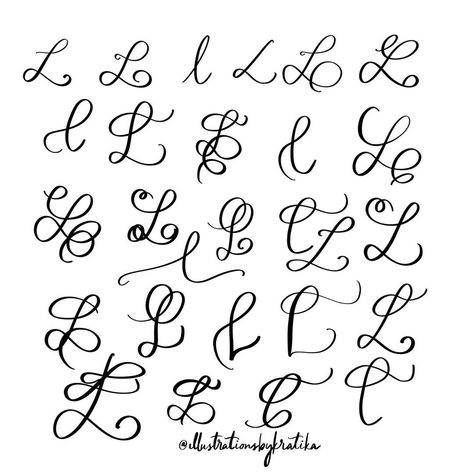 L In Different Fonts, L Signature Ideas, Letter L Tattoo, Free Tattoo Fonts, Tattoo Font Styles, Pretty L, L Tattoo, Sketching Ideas, Signature Ideas