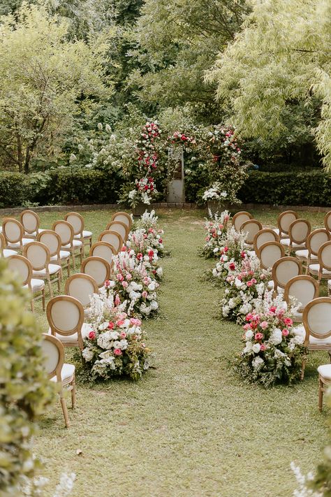 The Gardens Of Tuscany Inspired This Atlanta Wedding Tuscany Wedding Aisle, Romantic Old World Charm Wedding, Tuscany Italy Wedding, Romantic Colors Palette, The Mansion, Greenery Garland, Romantic Colors, Wedding Flower Inspiration, All About