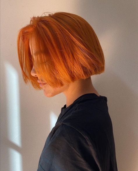 Short Spring Hairstyles, Short Ginger Bob, Ginger Bob Hair, Hairstyles For Lazy Days, Orange Hair Short, Short Orange Hair, Ginger Bob, Short Copper Hair, Orange Bob