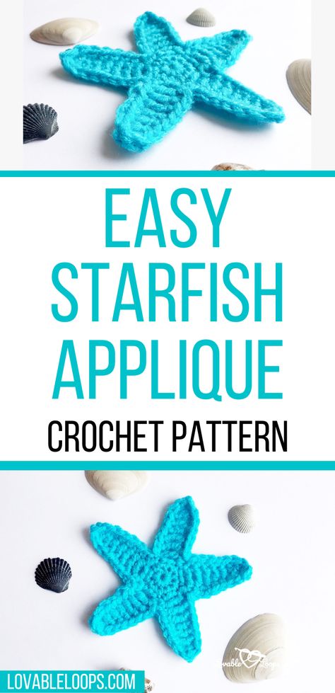 Crochet Starfish Pattern, Crochet Pattern Free Easy, Starfish Crochet, Crochet Ocean Animals, Crochet Starfish, 2024 Crochet, Crochet Sea Creatures, Starfish Pattern, Fish Ideas