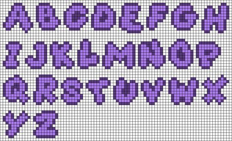 Cross Stitch Text Lettering, Perler Bead Font Patterns, Alphabet Grid Letters, Pixel Grid Letters, Perler Bead Alphabet Patterns, Alphabet Perler Beads Letter Patterns, Pixel Art Writing, Perler Bead Letter Patterns, Perler Bead Letters Alphabet