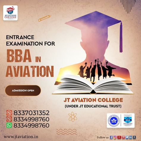 Opt for #BBAInAviationOperations from JT Aviation College and shine bright in the Aviation Industry with a successful career. Aspirants need to clear the #EntranceExamination before going for this program. ✈🎓🌏👨‍🎓 ✅ Log on to: www.jtaviation.in 👈 ✅ Visit IATA: https://bit.ly/35ICzol 👈 #International_Air_Transport_Association #IATA_Authorized #JTAviationCollege #onlineclasses #admission #aviationlover #aviationlovers #aviation4u #admissionopen #aviation #aviationlife #admissionguidance #bbai College Posters Design, College Admissions Poster, College Admission Poster Design, College Social Media Post, College Creative Ads, Collage Admission, College Admission Poster, College Poster Design, College Templates