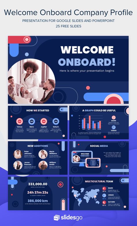 Company Profile Presentation, Employee Onboarding, Company Presentation, Onboarding Process, Learning Graphic Design, New Employee, Website Layout, Google Slides Themes, Slide Design