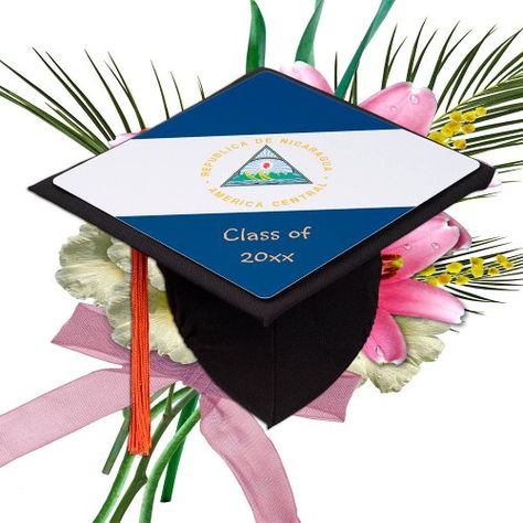 $21.80 | Nicaragua & Nicaragua Flag - Students / University #graduation, university, education, celebration, toppers, graduation hats, foreign students, college ceremonial, nicaraguan flag, nicaragua Nicaraguan Flag, Graduation University, Nicaragua Flag, Graduation Hats, University Graduation, Cap Decoration, Graduation Cap Toppers, Graduation Hat, Graduation Cap Decoration