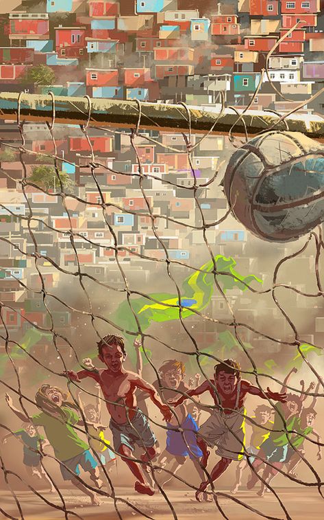 ArtStation - Football emotions , Wojciech Ostrycharz Favelas Brazil, Vw R32, Street Football, Street Soccer, Brazil Culture, Football Artwork, Cr7 Messi, Soccer Photography, Soccer Art