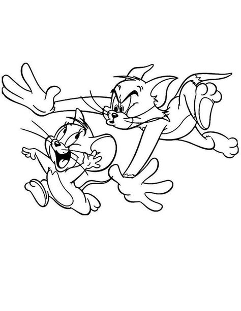 Tom And Jerry Coloring Pages, Tom And Jerry Tattoo, Add Tattoo, Tom And Jerry Coloring, Easy Coloring Pages For Kids, Lol Coloring Pages, Jerry Tattoo, Lol Coloring, Tom Und Jerry