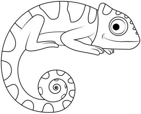 Chameleon Stencil, Chameleon Template, Chameleon Coloring Page, Cameleon Art, Chameleon Craft, Chameleon Art, Deco Jungle, Animal Templates, Chameleon Color