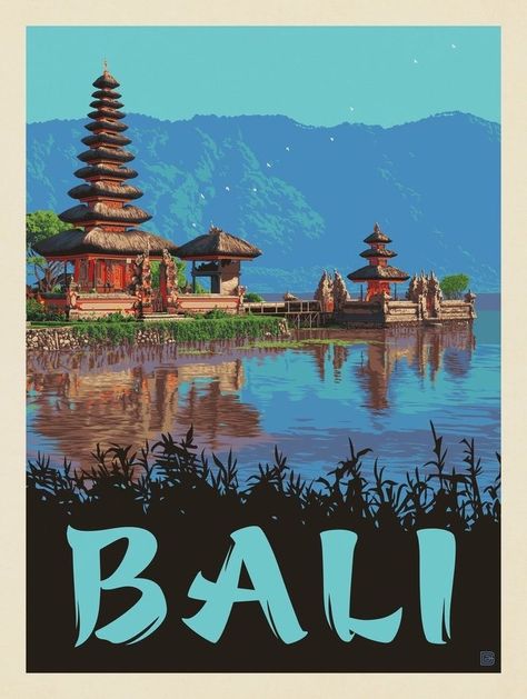 Bali ~ Anderson Design Group Images Pop Art, Anderson Design Group, Travel Poster Design, Vintage Poster Design, Classic Artwork, Retro Travel Poster, Vintage Travel Poster, Vintage Poster Art, Poster Vintage