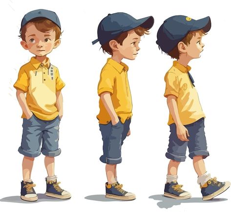 Character Styles Illustration, Little Boy Reference, Boy Standing Drawing, Young Boy Character Design, Little Boy Character Design, Boy Illustration Art, Children Character Design, Little Boy Illustration, Kid Character Design