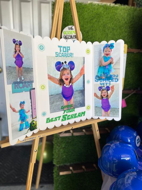 Monsters Inc Treat Table, Pixar 2nd Birthday, Monsters Inc Birthday Party Activities, Scared Of The Month Monsters Inc, 2nd Birthday Monsters Inc, Monster Inc Party Ideas 2nd Birthday, Our Boo Is Turning Two Monsters Inc, Monsters Inc Dessert Table, Monsters Inc Birthday Party Ideas 2nd