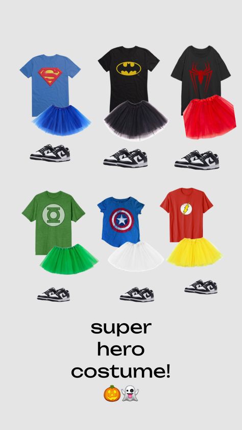 Cute Super Hero Costumes, Super Hero Dress Up Day At School, Marvel Day Spirit Week, Superhero Day At School Outfits, Super Hero Vs Villian Spirit Week Outfit, Superhero Shirt Ideas, Superhero Dress Up Ideas, Super Hero Costumes Diy, Super Hero Outfits Spirit Week