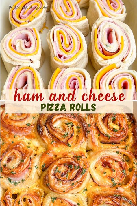 ham and cheese pizza rolls Pizza Dough Ham And Cheese Rollups, Ham And Cheese Bubble Up, Easy Pizza Rolls Recipes, Pillsbury Weiner Wraps Recipes, Ham And Cheese Roll Ups Pizza Dough, Cheesy Pizza Rolls, What To Do With Pizza Dough Ideas, Pillsbury Pizza Crust Recipes Dinners, Pillsbury Pizza Crust Ideas