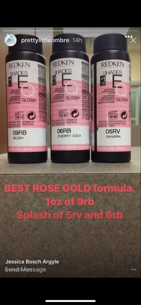 Rose Gold Formula Redken, Rose Brown Hair Color Formula Redken, Rose Gold Hair Formula, Burgundy Hair Formula, Redken Rose Gold Formula Shades Eq, Redken Shades Eq Formulas Red, Redken Red Hair Color Formulas, Rose Gold Hair Color Formula, Toner Shades