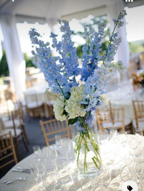 Blue Flower Centerpieces, Blue Hydrangea Centerpieces, Blue And White Hydrangea, White Hydrangea Centerpieces, Hydrangea Centerpieces, Blue Hydrangea Wedding, Blue Wedding Centerpieces, Baby Blue Weddings, Blue Wedding Decorations