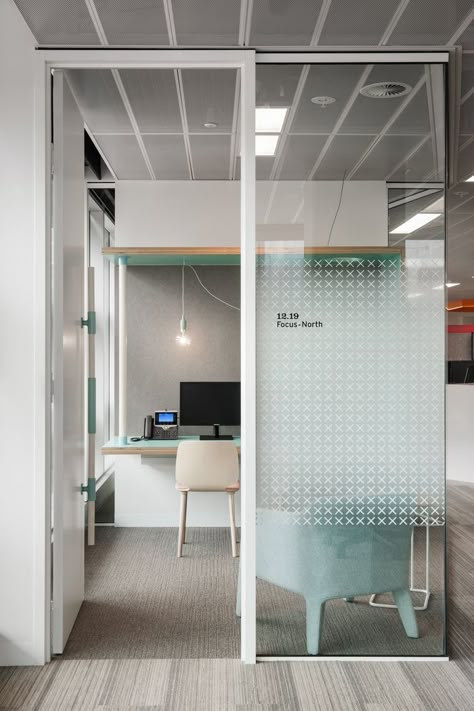 People’s Choice Credit Union Offices | Adelaide Glass Film Design, Office Signage, Quiet Room, Glass Office, Office Designs, Office Window, Office Cubicle, Corporate Interiors, Glass Walls