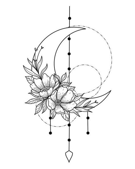 Half moon dream catcher with flower dood... | Free Vector #Freepik #freevector #flower #leaf #line #hand-drawn Half Moon Dream Catcher, Half Moon Tattoo, Moon Dream Catcher, Dream Catcher Tattoo, Muster Tattoos, Moon Tattoo Designs, Pola Sulam, Moon Flower, Flower Doodles