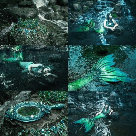 photos/styling: rekii - make up & fotos crown: Zerrenety Tail: Finfolk Productions model: Ina www.rekii-fotografie.de Green Mermaid Tail Aesthetic, Aesthetic Mermaid Tail, Mermaid Tail Green, Finfolk Mermaid Tails, Mermaid Tail Aesthetic, Tail Aesthetic, Green Mermaid Tail, Mermaid Inspiration, Aesthetic Mermaid