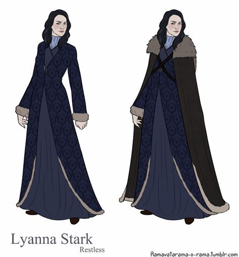 House Stark Clothing, Winterfell Fashion, Asoiaf Fanart, Game Of Thrones Dress, Lyanna Stark, Royalty Core, Fantasy Outfits, The North Remembers, Targaryen Aesthetic