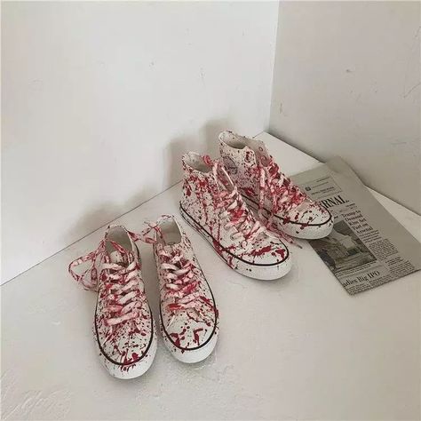 Halloween Graffiti, Punk Street Style, White Shoes Men, Womens High Boots, Men's High Top Sneakers, Flats Shoes Comfortable, Sport Shoes Fashion, Winter Shoes For Women, Red High