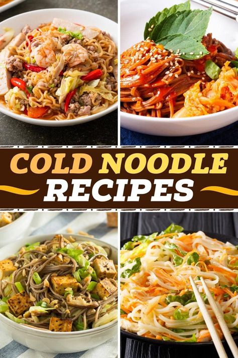 Cold Ramen Noodles, Cold Noodle Dishes, Glass Noodle Salad Recipes, Cold Rice Noodle Recipes, Chinese Cold Noodles, Cold Rice Noodle Salad, Cold Ramen Noodle Recipes, Vermicelli Noodle Salad, Cold Sesame Noodles Recipe