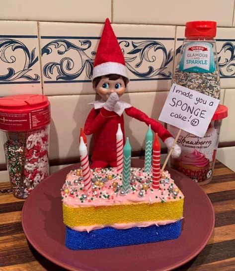 Elf Smells Like Balls, Elf On The Shelf Ideas Birthday, Elf Birthday Ideas, Elf On The Shelf Birthday Ideas, Elf On The Shelf Birthday, Elf Tricks, Elf Shenanigans, Elf Ideas Easy, Elf Games