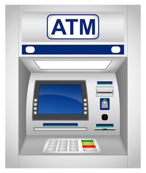 Set of realistic atm machine isolated or... | Premium Vector #Freepik #vector #atm #atm-machine #cash-machine #withdraw-money Baby Bibs Patterns Free, Atm Business, Atm Bank, White Notebook, Atm Machine, Automated Teller Machine, Colorful Borders Design, Bff Gifts Diy, Coffee Glasses