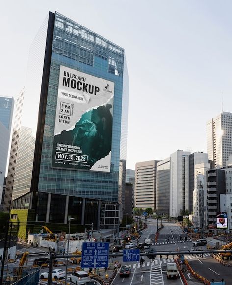 View of cgi billboard on city building | Premium Psd #Freepik #psd #mockup-city #outdoor-billboard #ad-mockup #outdoor-advertising Building Billboard, Billboard Mockup, Commercial Complex, Outdoor Advertising, City Buildings, Video Editor, Graphic Resources, Mockup, Vanilla