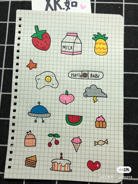 Food Doodle, رسم كاريكاتير, Markers Drawing Ideas, Bond Paper Design, Hand Doodles, Cute Easy Doodles, Bullet Journal Diy, Easy Doodle Art, Bullet Journal Design Ideas